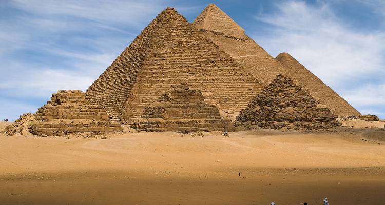 De Grote Piramides van Gizeh in Egypte.