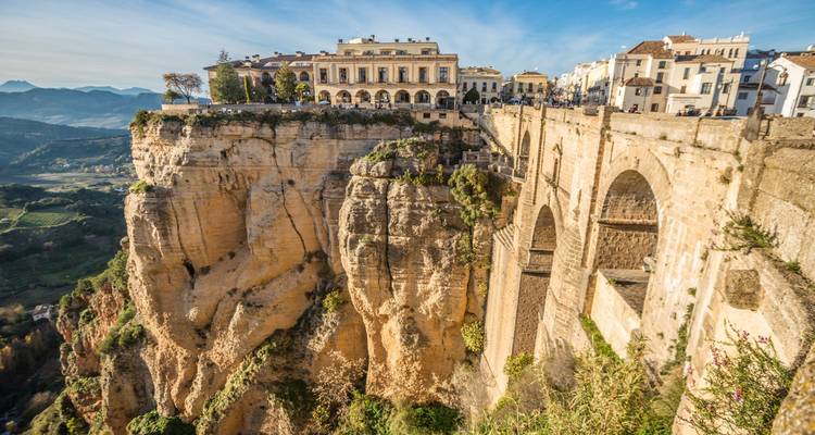 Puente Nuevo bridge in Ronda with surrounding buildings