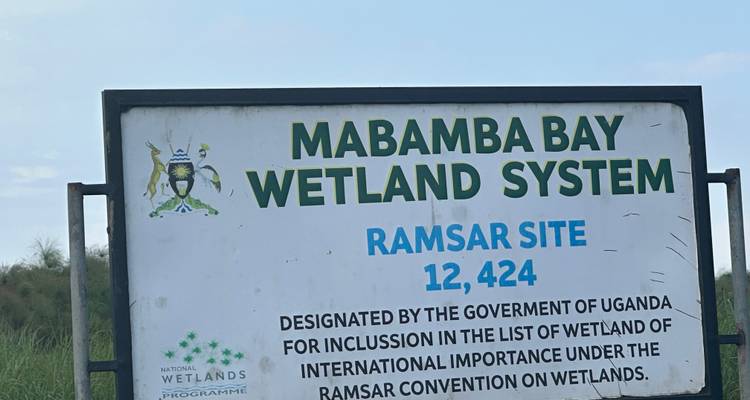 Sign for Mabamba Bay Wetland System.