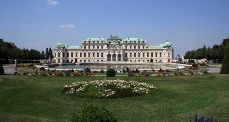 Belvedere Palace with gardens in Vienna.