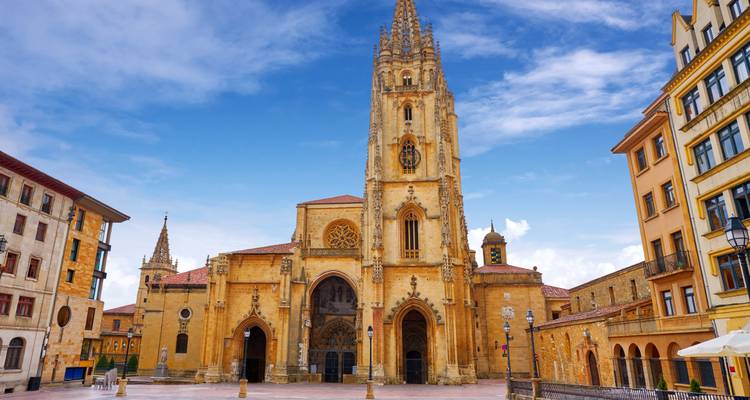 The Cathedral of Oviedo, a grand historical building in Spain.