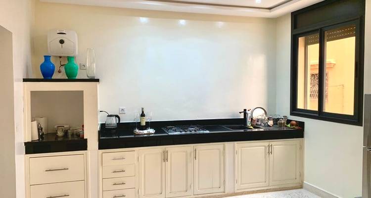 Modern kitchen interior with sleek design.