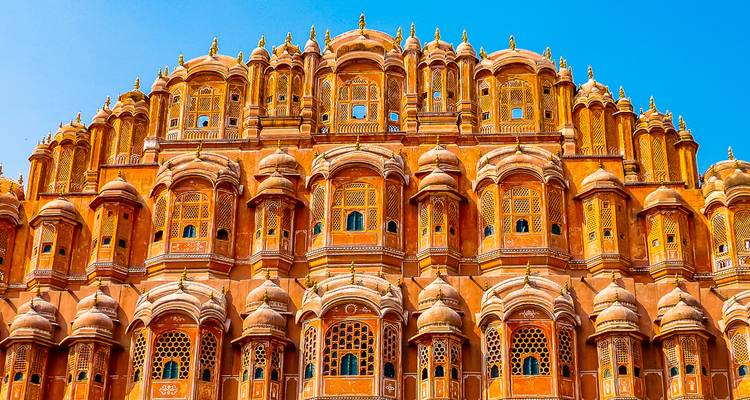Façade complexe du Hawa Mahal, Jaipur.