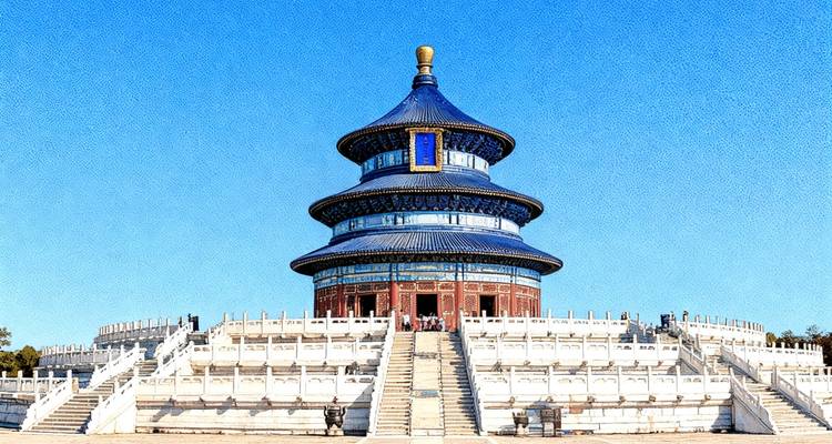 The Temple of Heaven in Beijing on a clear day.