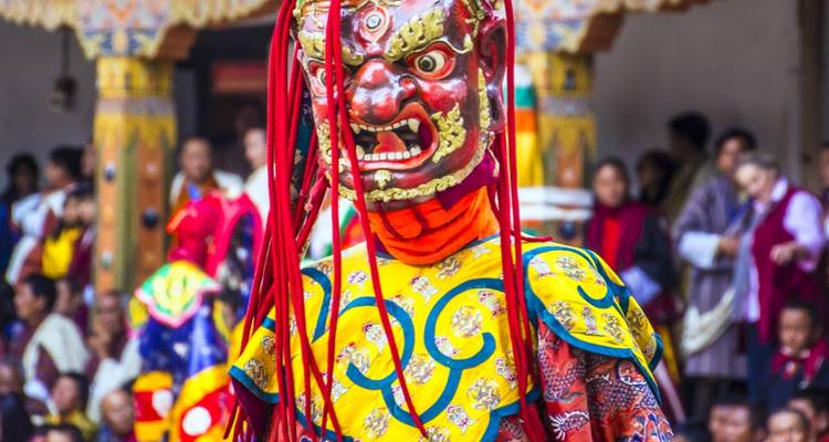 Traditional cultural performance with vibrant costumes.