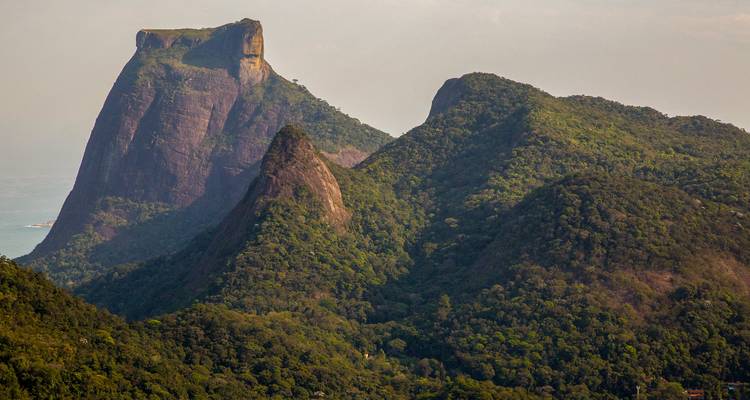 Rock formations of Pedra da Gávea in Rio de Janeiro.