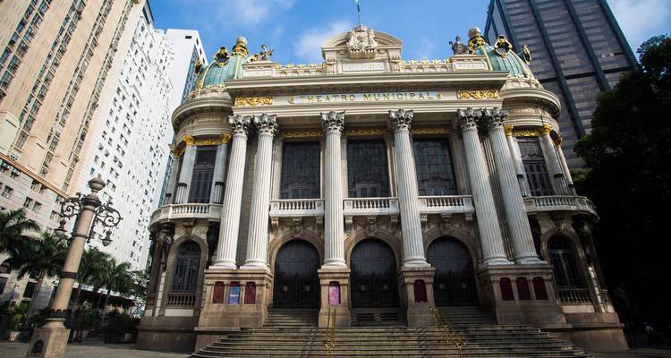 Theatro Municipal with intricate architecture in Rio de Janeiro.