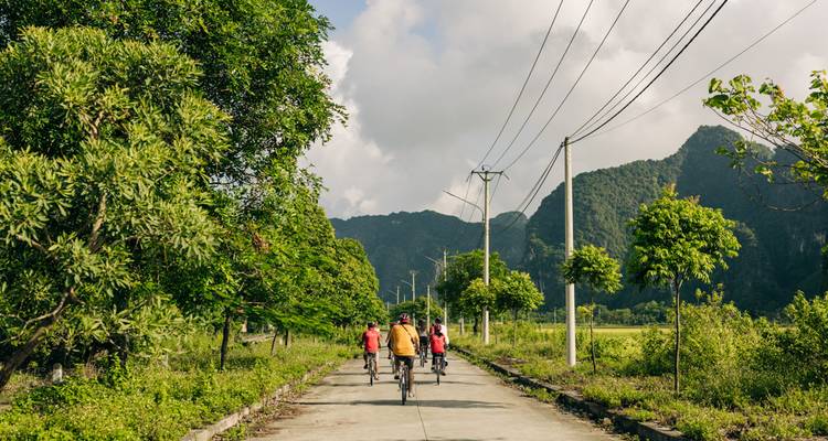 Cyclists on a rural road