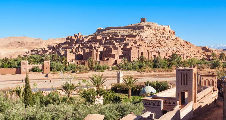 Ait Benhaddou, a fortified village of clay buildings.