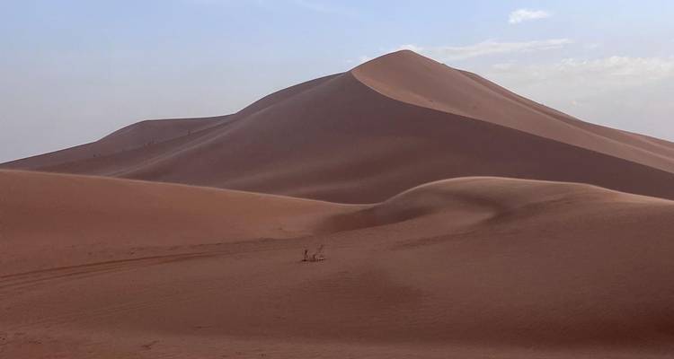 Sand dunes seen in the desert.