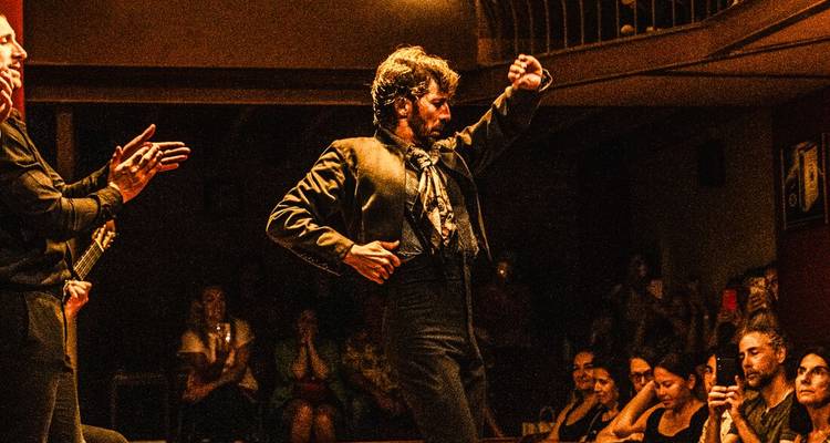 Danseur de flamenco se produisant sur scène.