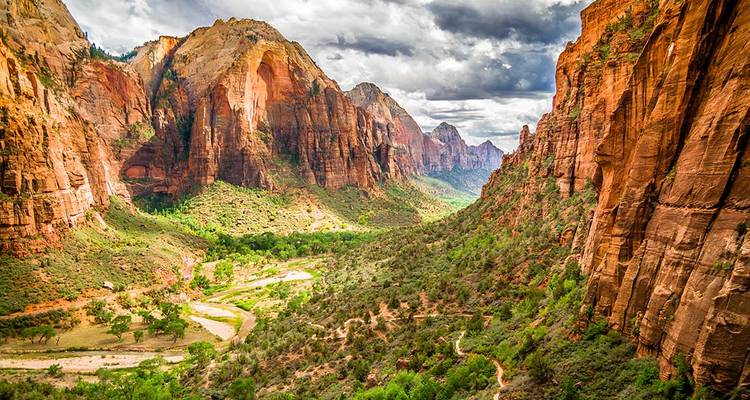 Vue panoramique du parc national de Zion.