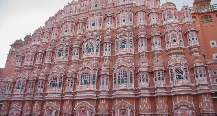 Vue complète du Hawa Mahal, Jaipur.