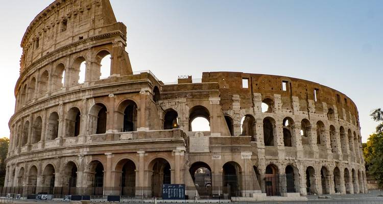 Colosseum in Rome at sunrise.