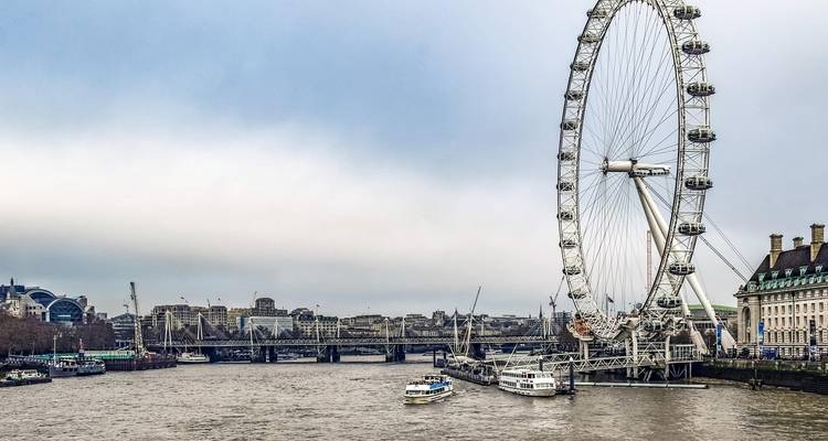 Das London Eye und die Themse.
