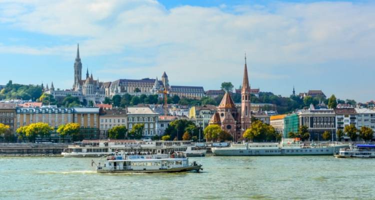 Fisherman’s Bastion and Matthias Church overlooking the river.