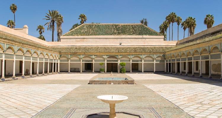 Courtyard of Bahia Palace in Marrakesh.