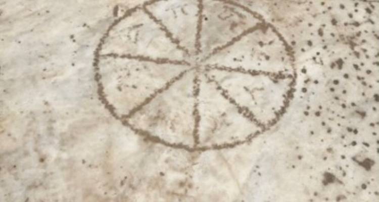 Ancient stone circle on a rough surface