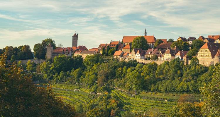 Vue panoramique de Rothenburg ob der Tauber.