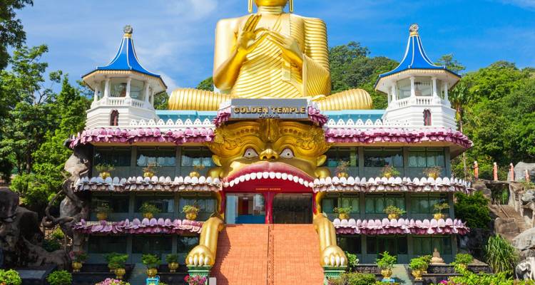 De Gouden Tempel van Dambulla in Sri Lanka.