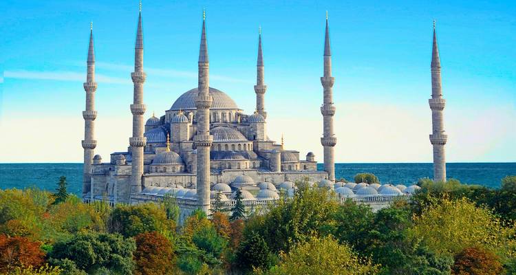 The Blue Mosque with its multiple minarets