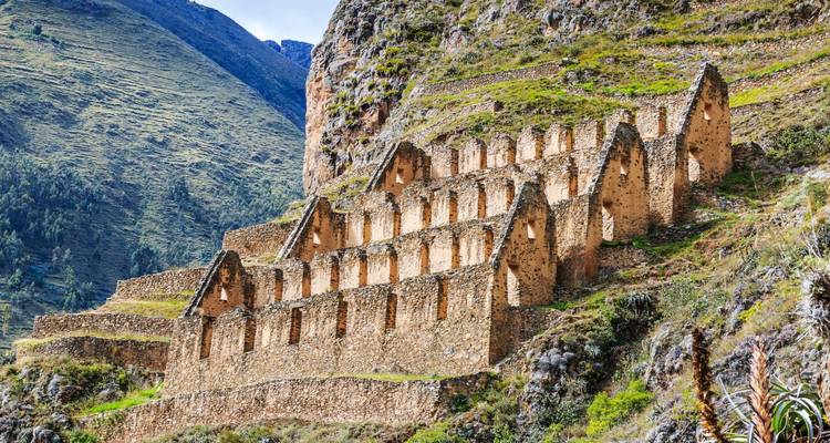 Incan terraces set on a hillside.