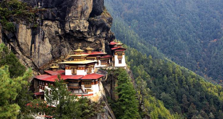 Tiger's Nest Monastery perched on a cliffside.