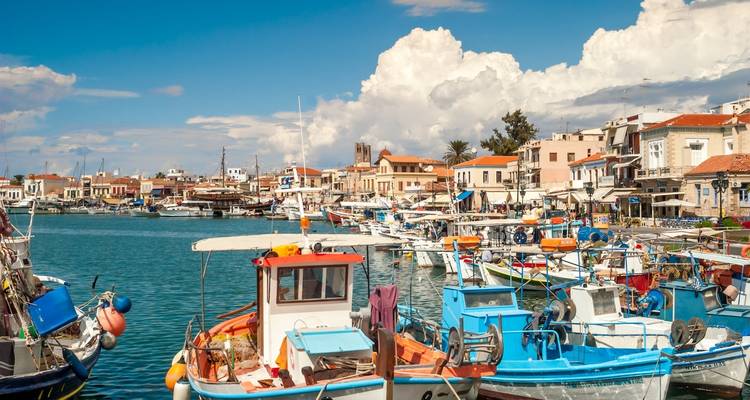 Scène portuaire animée avec de nombreux bateaux amarrés dans une ville.