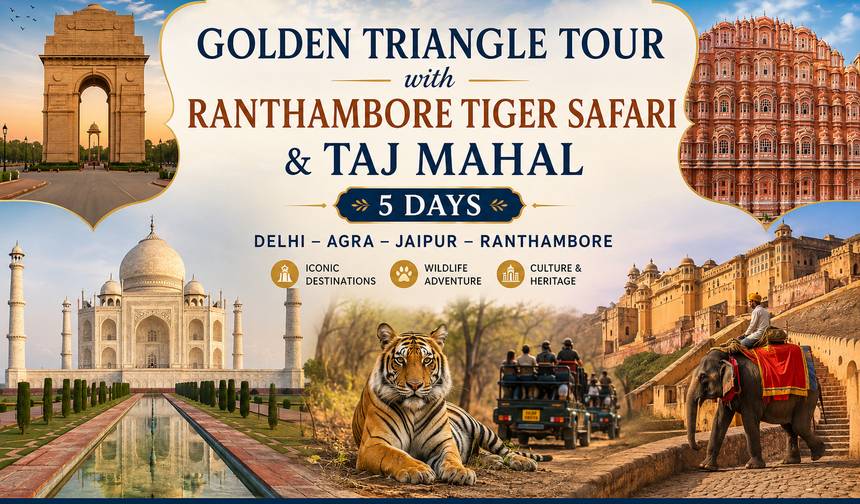Excursão Triângulo Dourado com Safári de Tigres em Ranthambore e Taj Mahal – 5 Dias — 1